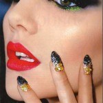 manicura efecto pan oro