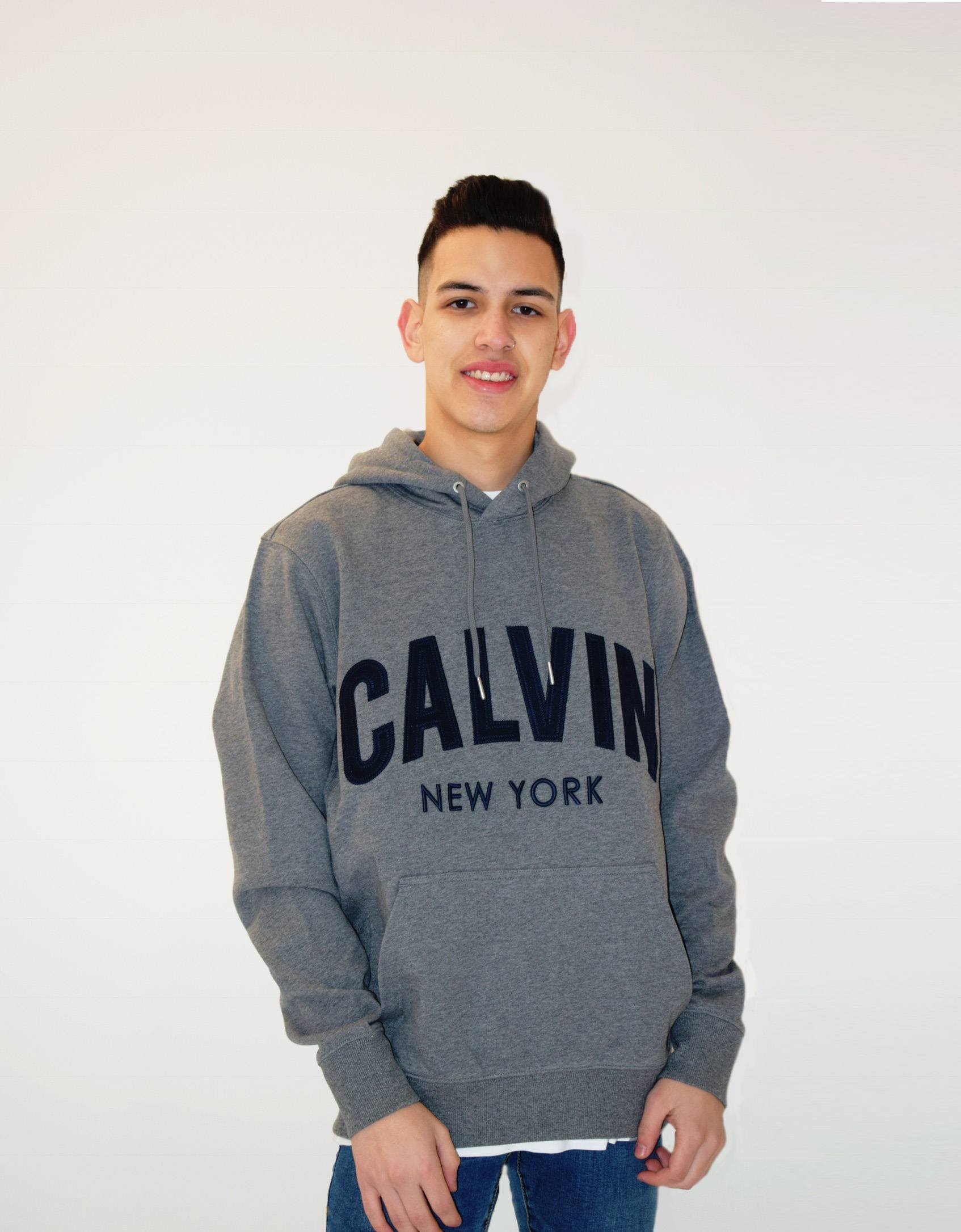 sudadera gris calvin Klein capucha - 4elementos