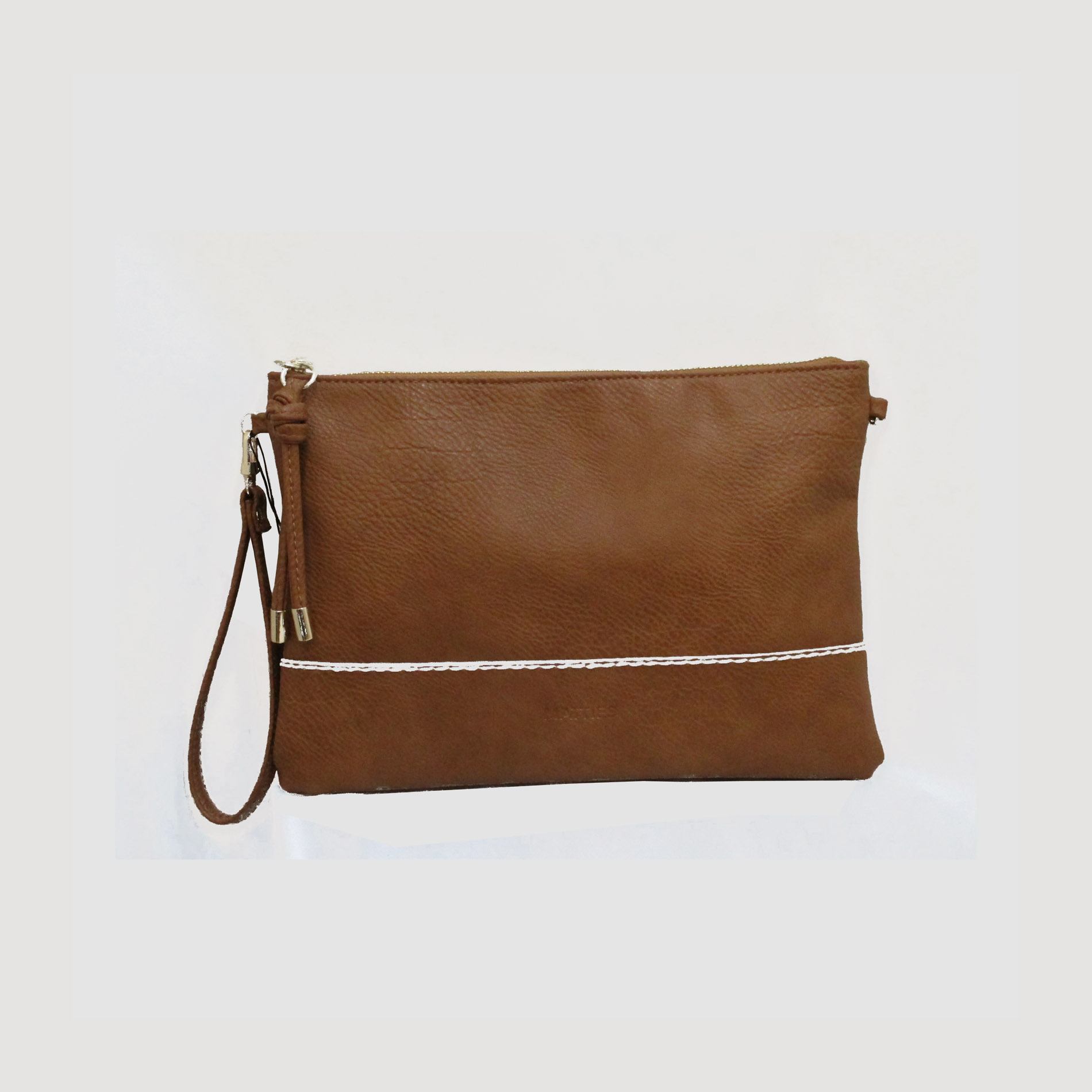 Cartera de mano Matties color cuero en Polipiel 29x21 cm - Maistendencia