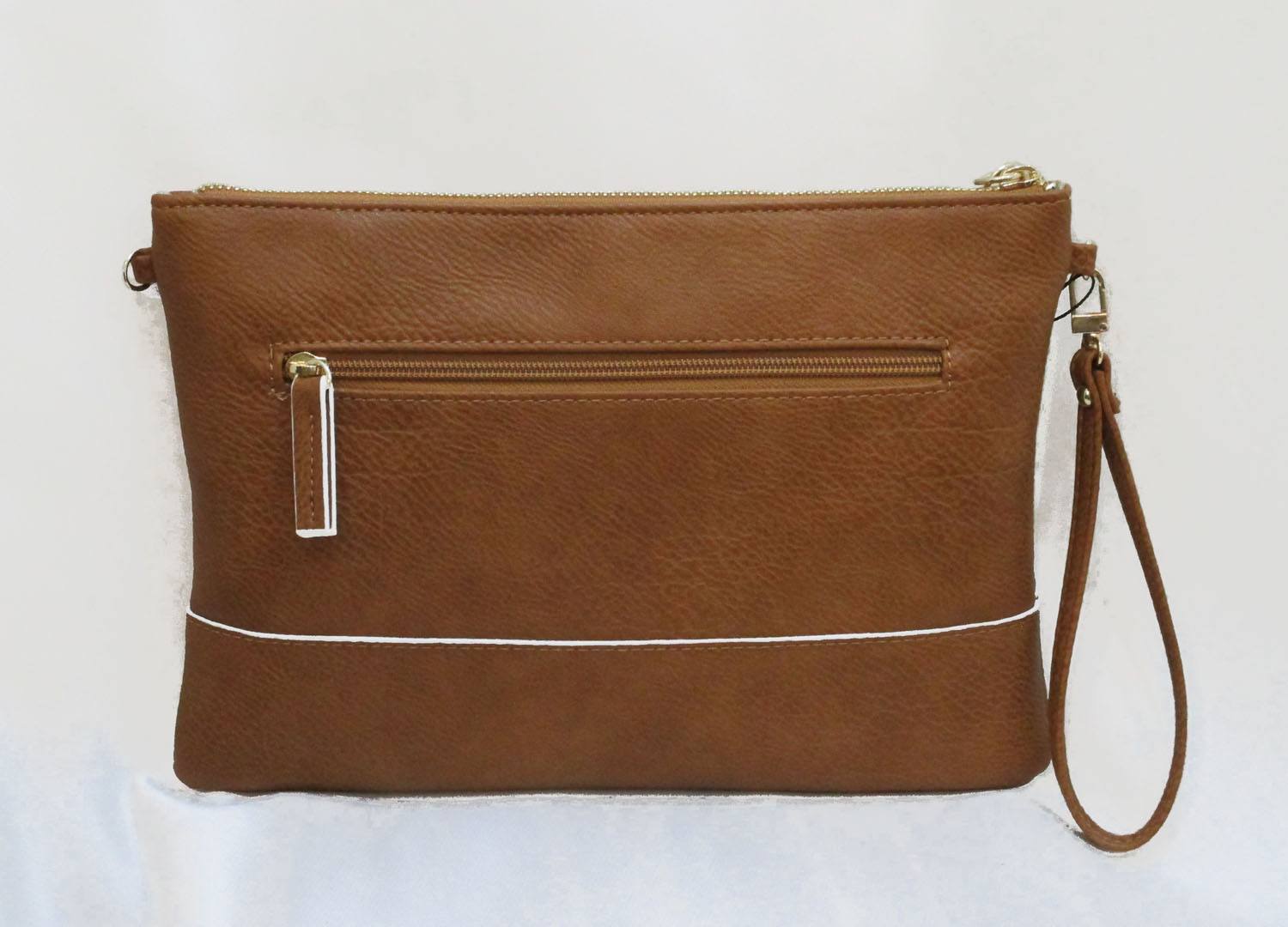 Cartera de mano Matties color cuero en Polipiel 29x21 cm - Maistendencia