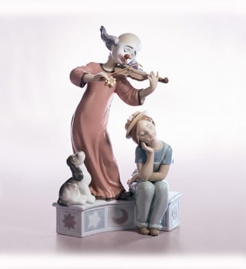 Lladró payaso violinista con niña