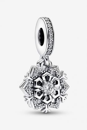 Pandora Charm Colgante Doble Copo de Nieve Brillante