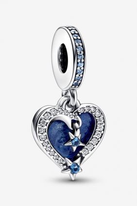 Pandora Charm colgante Doble Corazón Estrella Fugaz