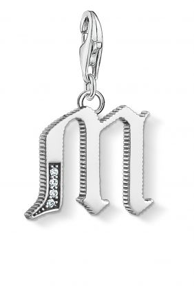 Colgante charm Thomas Sabo letra M plateada