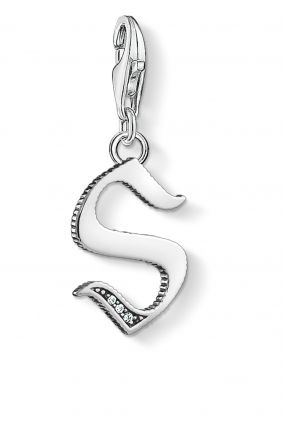 Colgante charm Thomas Sabo letra S plateada