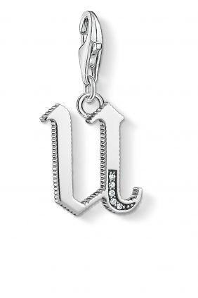 Colgante charm Thomas Sabo letra U plateada