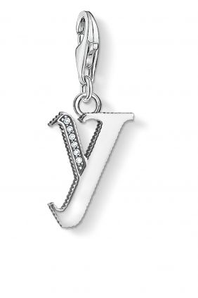 Colgante charm Thomas Sabo letra Y plateada