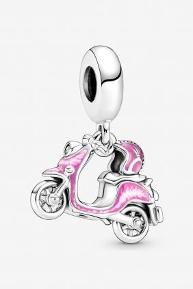 Pandora Charm Colgante Moto Scooter Rosa