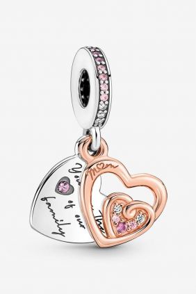 Pandora Charm Colgante Doble Corazones Infinitos Entrelazados