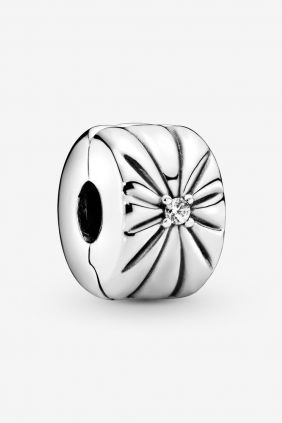 Pandora Charm plata Clip estrella circonita