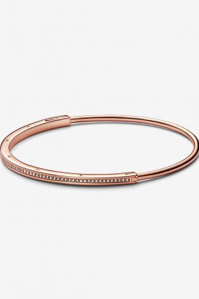 Pulsera Rígida Pandora Signature I-D Pavé