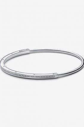 Pulsera Rígida Pandora Signature I-D Pavé