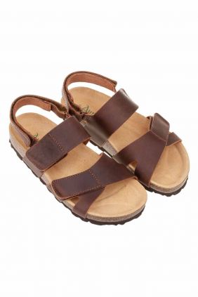 Sandalia bio doble vecro tira niño Autenti marrones