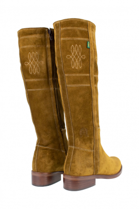 Bota Alta Con Cremallera y Bordados, Dakota Boots B12