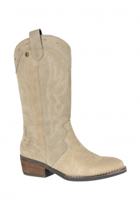 Bota Campera, Serraje, Bordados, Cremallera, Top3 23870