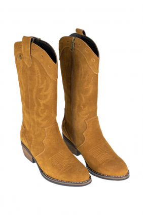 Bota Campera, Serraje, Bordados, Cremallera, Top3 23870