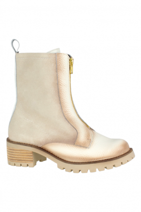 Botin Mujer de Piel-Seraje Impermeable Cremallera Frontal KMN F-3001