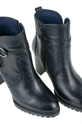 Botines de Tacón en Piel con Cremallera y Plantilla Extraíble - Baerchi 40400