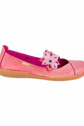 Merceditas de mujer Planas en piel con flor | Zapatos casuales