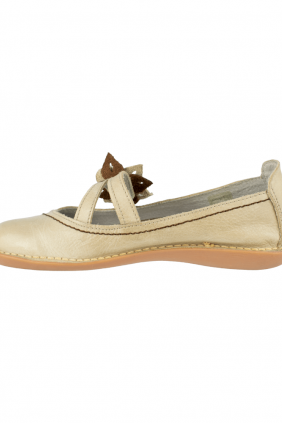 Merceditas de mujer Planas en piel con flor | Zapatos casuales