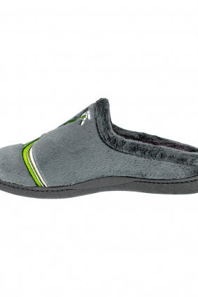 Pantuflas para Hombre Invierno Abiertas Gris Estampado Moto Plumaflex 12227