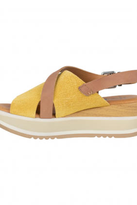 Sandalia de Piel, Plataforma, Combinada, KMN, F-1070