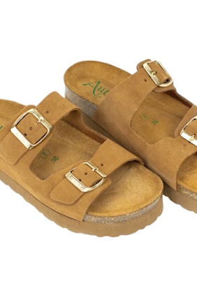 Sandalias 2 hebillas Mujer en piel - Autenti 11097