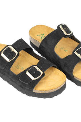 Sandalias 2 hebillas Mujer en piel - Autenti 11097