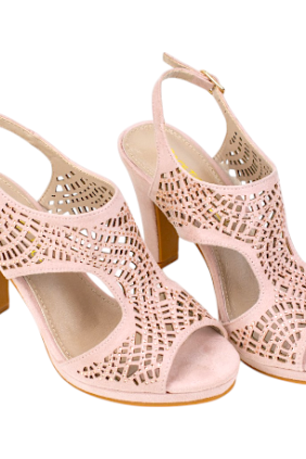 Sandalias de Fiesta con Tacón Alto y Plataforma en Rosa Palo - Prestigio C431