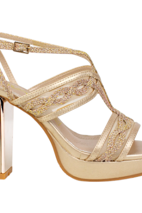 Sandalias de Fiesta con Tacón Ancho y Plantilla de Piel - Prestigio C-542