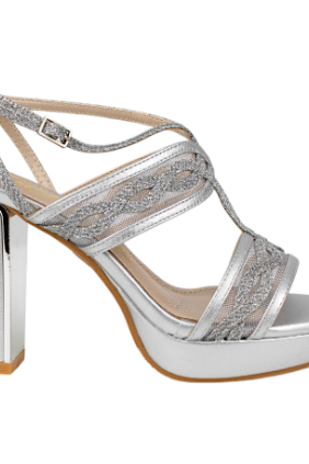 Sandalias de Fiesta con Tacón Ancho y Plantilla de Piel - Prestigio C-542