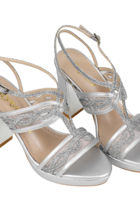 Sandalias de Fiesta con Tacón Ancho y Plantilla de Piel - Prestigio C-542