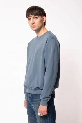 Sudadera Nudie Jeans Lasse Drink Blue 50s