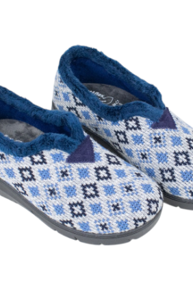 Zapatilla Casa Mujer Invierno Cerrada Cuña Lana Plumaflex 14231