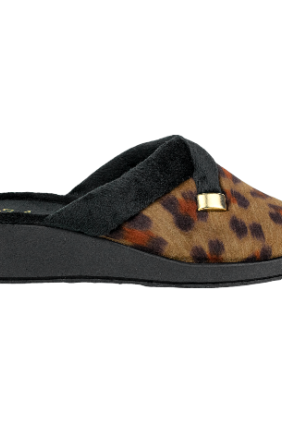 Zapatilla Casa Mujer Verano Abierta Leopardo Cuña Salemera AT313636
