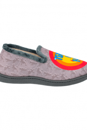 Zapatillas de Estar por Casa Invierno Cerradas Gris Estampado Terry Plumaflex 12228