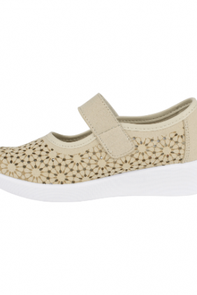 Zapato Doctor Cutillas estilo Mercedita Troquelada Mujer Verano Beis Plantilla Extraible 38470