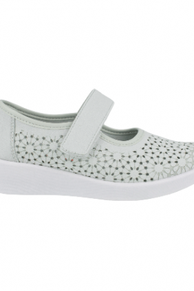 Zapato Doctor Cutillas estilo Mercedita Troquelada Mujer Verano Beis Plantilla Extraible 38470