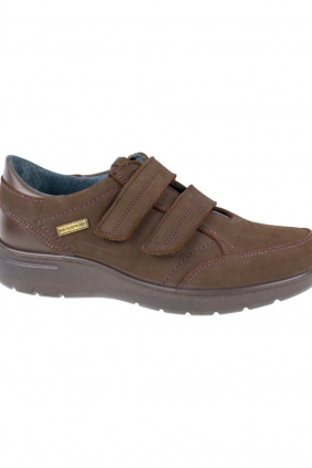 Zapato Piso Grueso, Doble Velcro, Nobuck, Waterproof, Luisetti, 37003GS-W