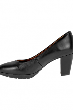 Zapato Salon Negro en Piel Piso Grueso Desiree FOUR8 Talla 42