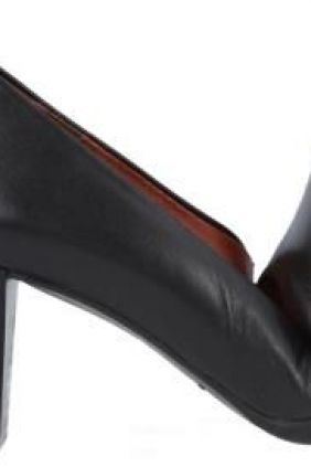 Zapato Salon Negro en Piel Piso Grueso Desiree FOUR8 Talla 42