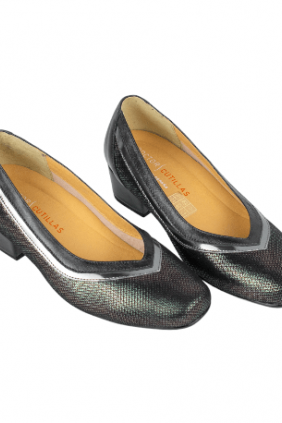 Zapatos de Salón Mujer Licra Beis y Negro Plantilla Extraible Doctor Cutillas 81196