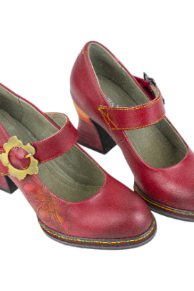 Zapatos Laura Vita rojos en piel  - ELEAO 01