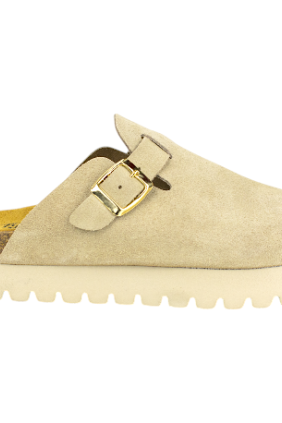 Zuecos plataforma en piel serraje de Mujer - Biocomfort HOM-002