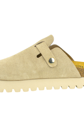 Zuecos plataforma en piel serraje de Mujer - Biocomfort HOM-002