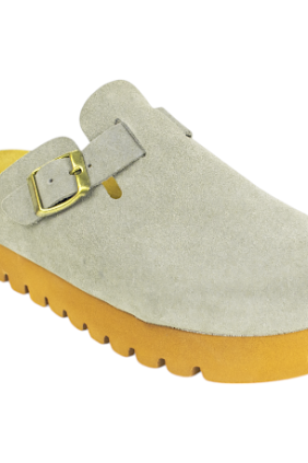 Zuecos plataforma en piel serraje de Mujer - Biocomfort HOM-002