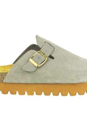 Zuecos plataforma en piel serraje de Mujer - Biocomfort HOM-002