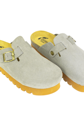 Zuecos plataforma en piel serraje de Mujer - Biocomfort HOM-002