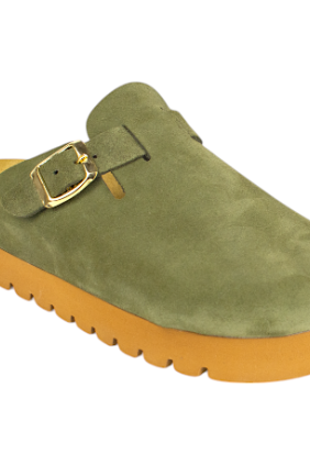 Zuecos plataforma en piel serraje de Mujer - Biocomfort HOM-002