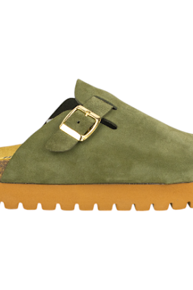 Zuecos plataforma en piel serraje de Mujer - Biocomfort HOM-002